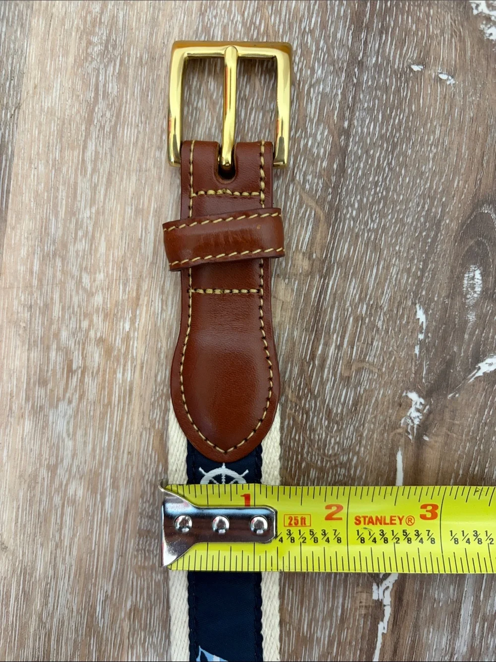 Brooke's Brothers Men's Embroidered Belt Size 38? Sailboat Anchor Preppy Frat